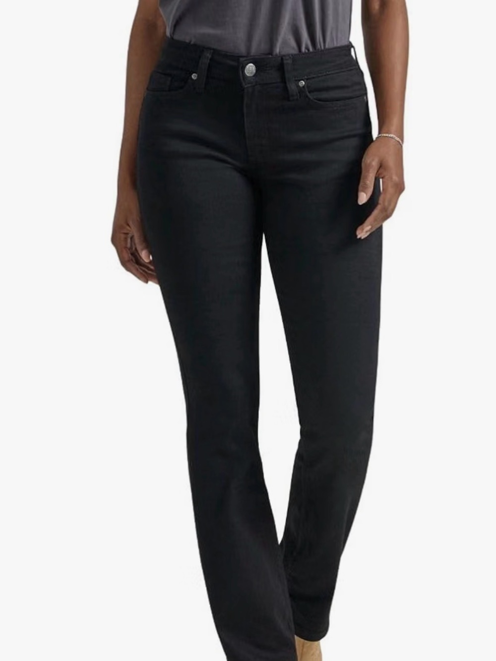 Lee Women's Black Straight Leg Jeans 12L